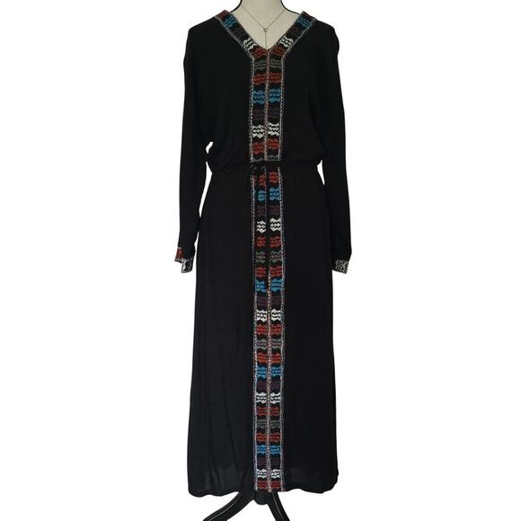 Artisan De Luxe Dresses & Skirts - Artisan de Luxe Embroidered Maxi Dress S Black artisan to wear Resort Festival